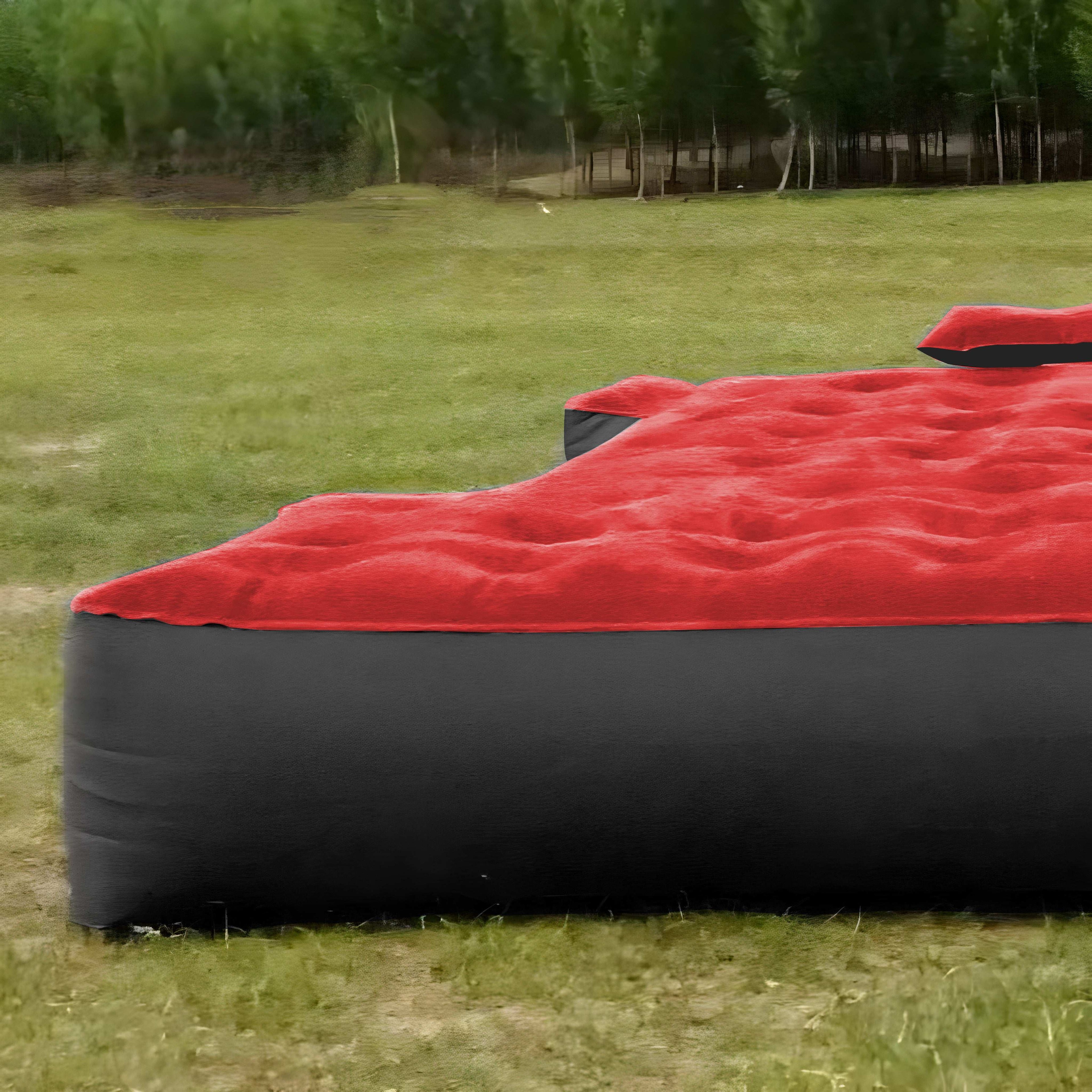Dikasun 5.5-6.5ft Truck Bed Air Mattress Red PVC Flocking Camping