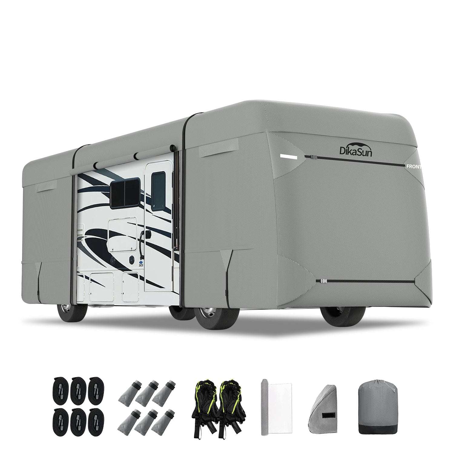 Dikasun Class A RV Cover 7-Layer Polypropylene Anti-UV Waterproof Motorhome
