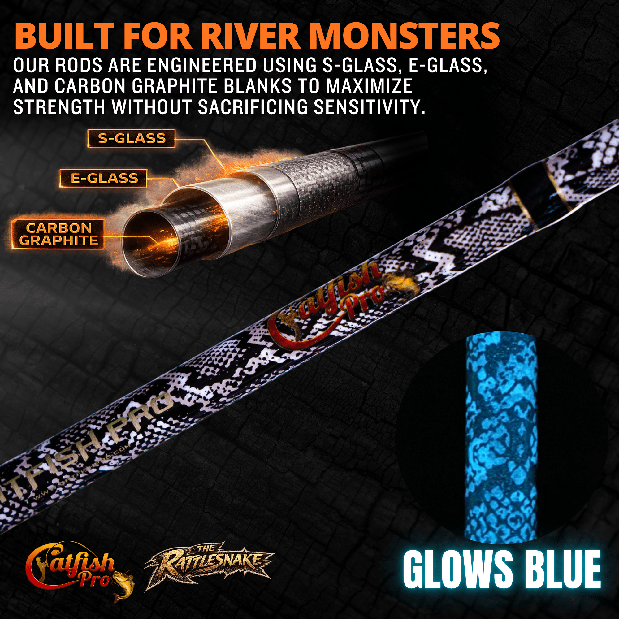 Catfish Pro 1 of 220 The Rattlesnake Casting Rod-Limited Edition 7'6"