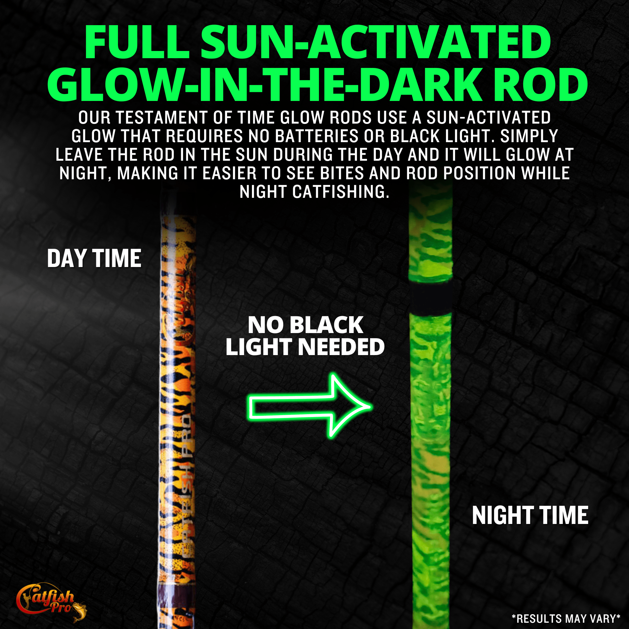 Catfish Pro Limited Edition The Tiger 7'6" Glow-in-Dark Spinning Rod