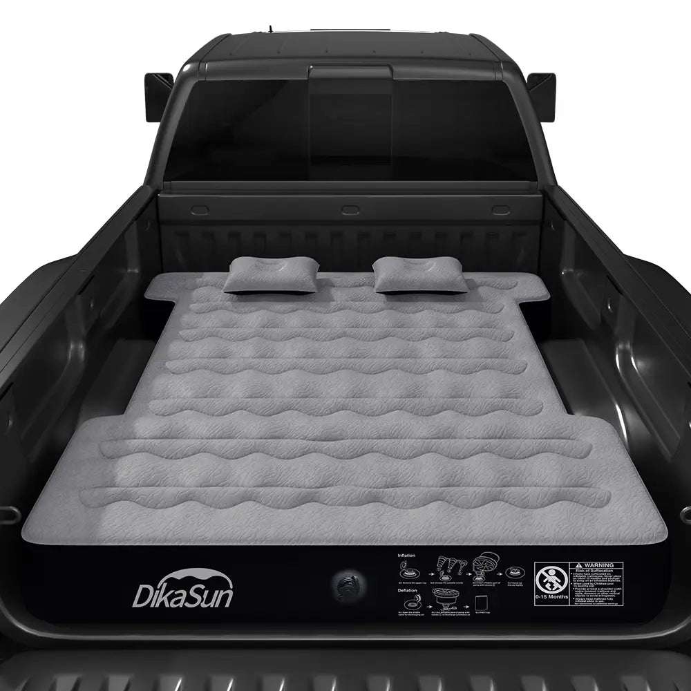 Dikasun 5.5-5.8 ft Pickup Truck Bed Air Mattress Grey PVC Flocking