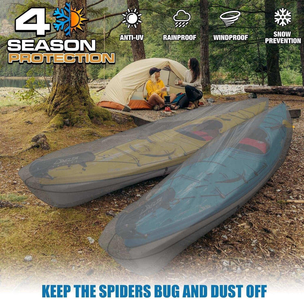 Dikasun Outdoor Kayak Cover 600D Polyester Waterproof UV Protection Boat Storage