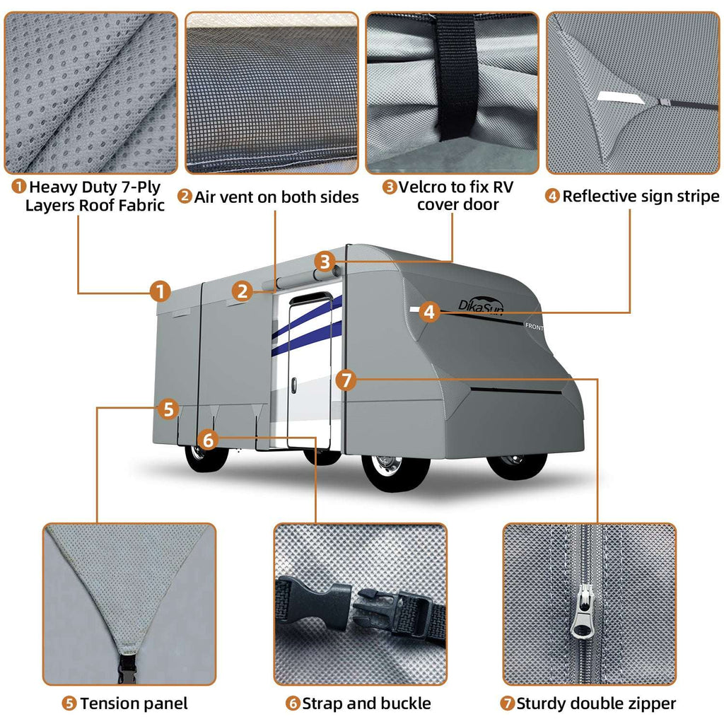 Dikasun Class C RV Cover 7-Layer Waterproof Ripstop Camper Protection