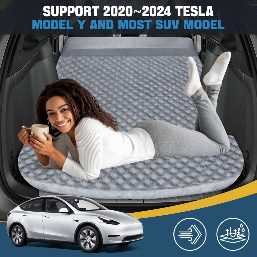 Dikasun Tesla Model Y Grey Self-Inflating Memory Foam Air Mattress SUV Camping
