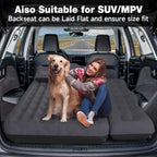 Dikasun Backseat Air Mattress 24" Width Black PVC Flocking SUV Truck