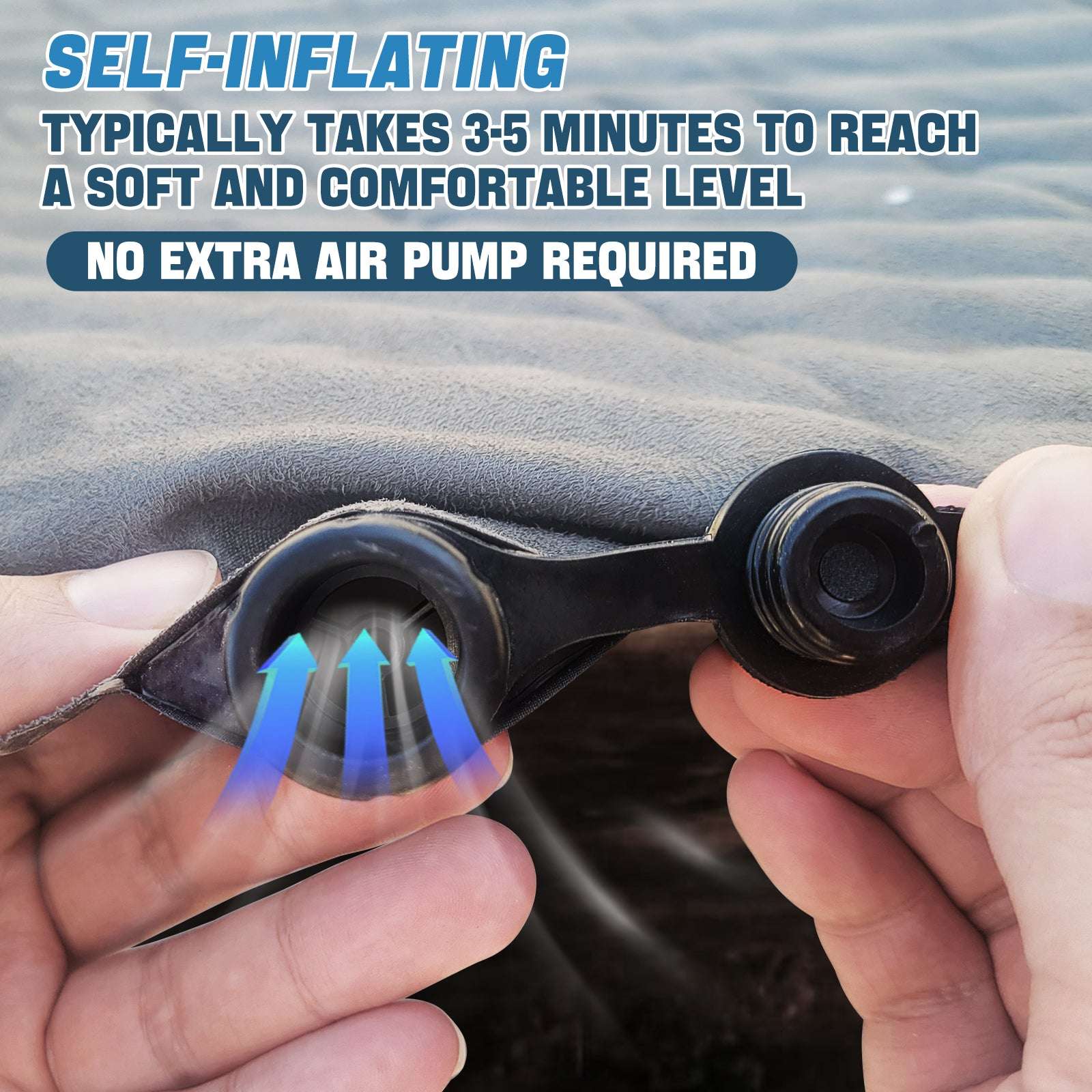 Dikasun Tesla Model Y Grey Self-Inflating Memory Foam Air Mattress SUV Camping