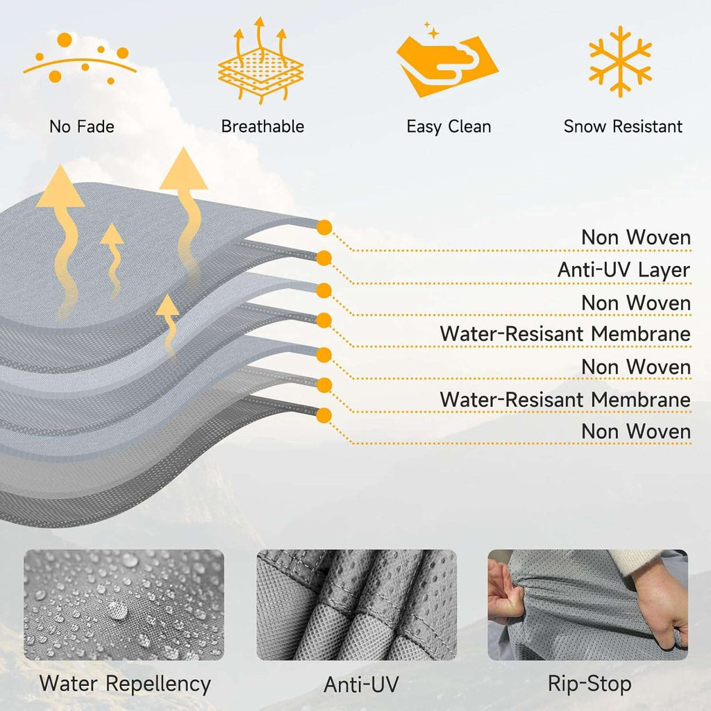 Dikasun 7-Layer Fiberglass Travel Trailer Cover Waterproof RV Protection