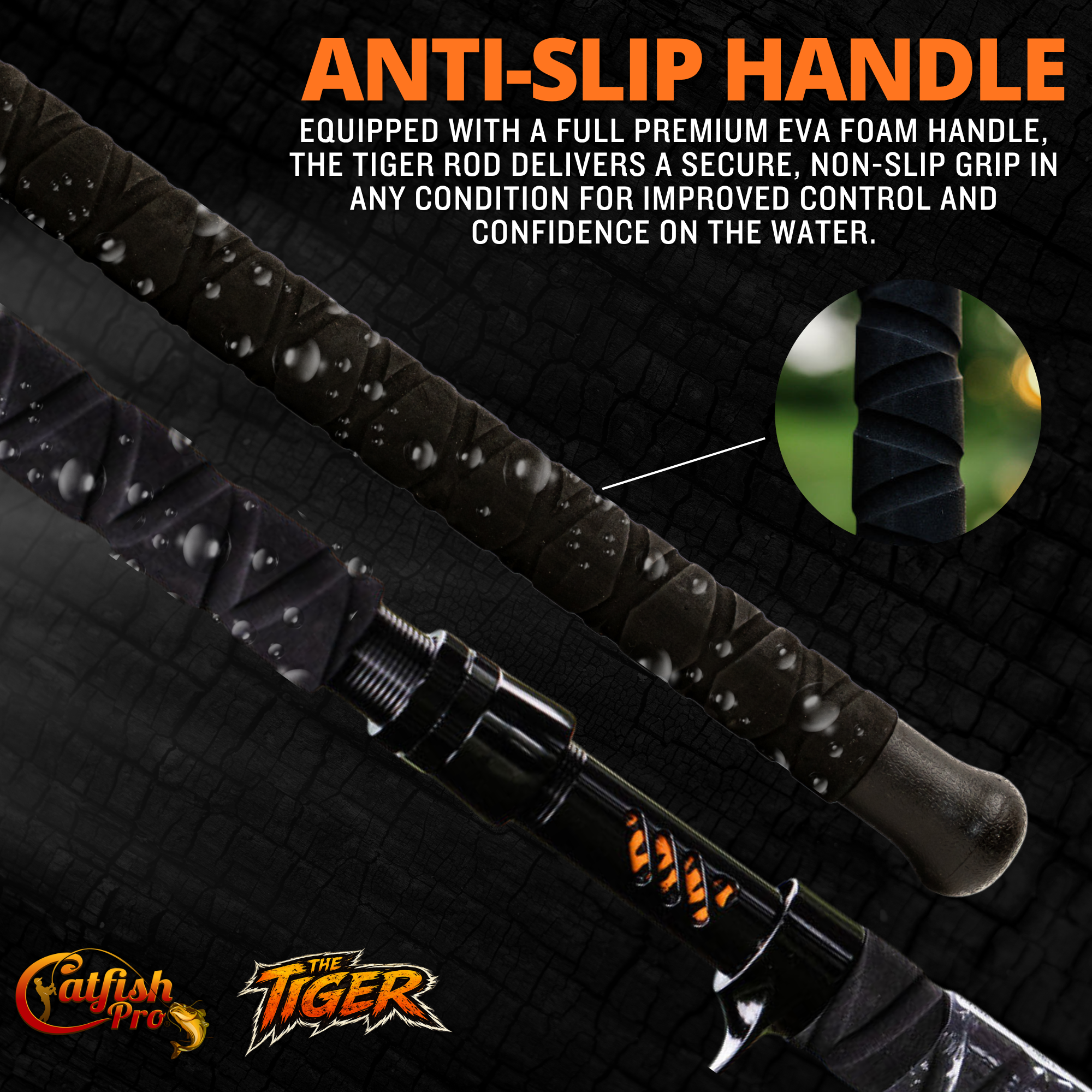 Catfish Pro Limited Edition The Tiger 7'6" Glow-in-Dark Spinning Rod