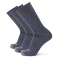 GRIP6 3 Pack Merino Wool Crew Dress Socks Ultralight Casual Gray USA Made
