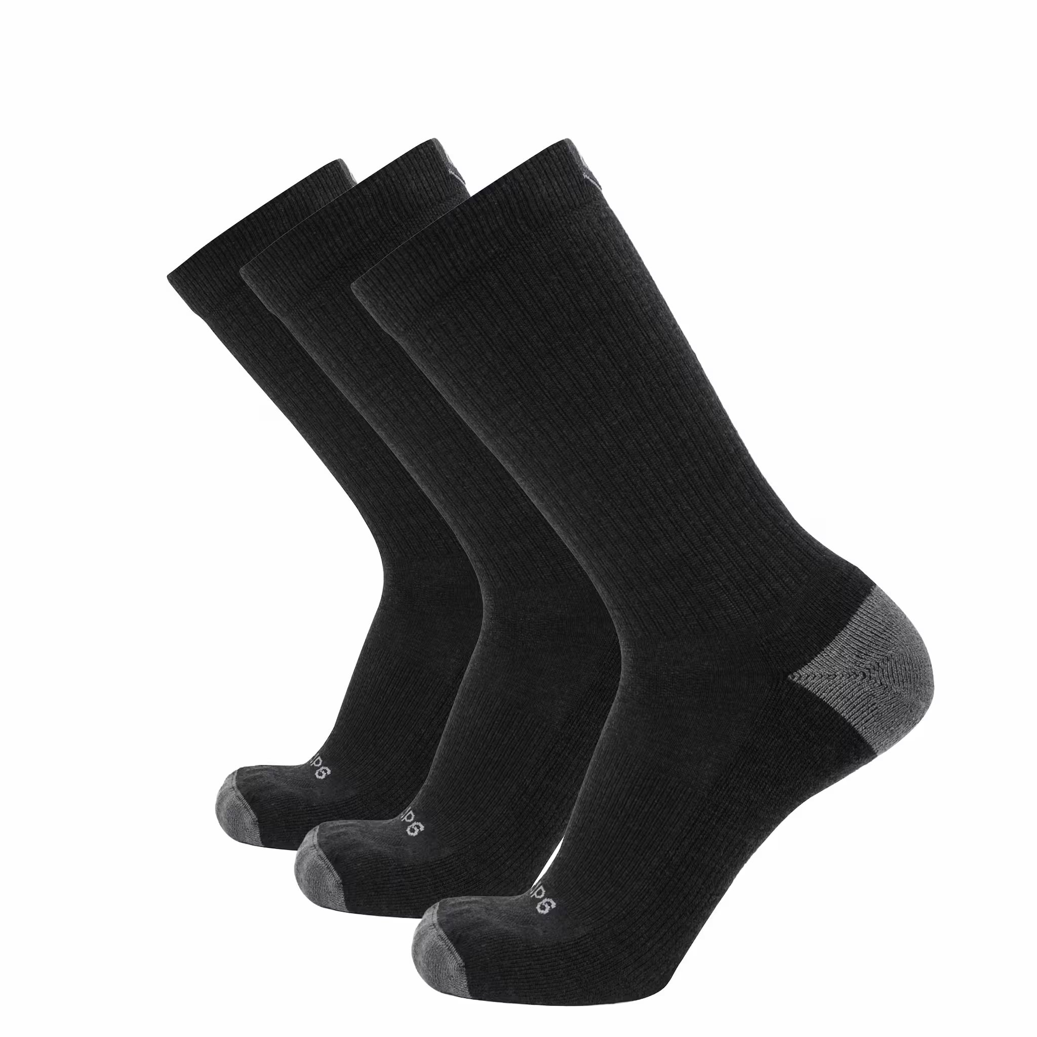 GRIP6 3 Pack Merino Wool Crew Casual Dress Socks Midweight Charcoal USA