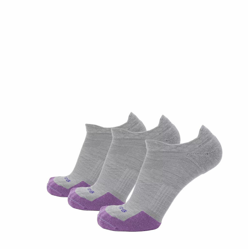 GRIP6 Merino Wool 3 Pack No Show Running Socks Runweight USA Made