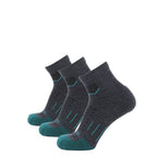 GRIP6 3 Pack Merino Wool 1/4 Crew Running Socks Runweight Blue USA Made