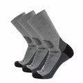 GRIP6 3 Pack Merino Wool Crew Hiking Socks Midweight Cushion Stone USA Made
