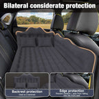 Dikasun Backseat Air Mattress 24" Width Black PVC Flocking SUV Truck