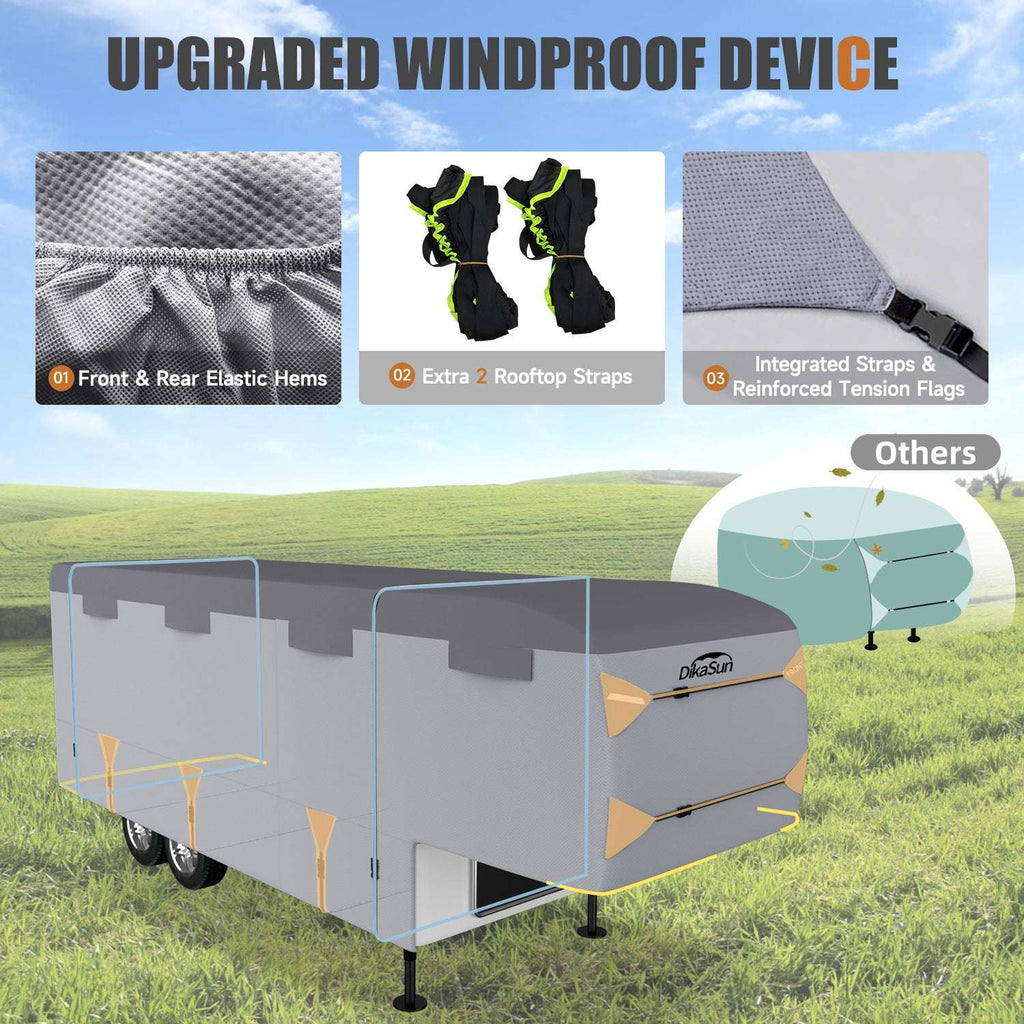Dikasun 5th Wheel RV Cover 7-Layer UV Protection Waterproof Windproof