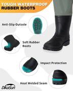 Dikasun Chest Waders Grey Nylon/PVC Bootfoot Hunting Fishing