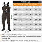Dikasun Bootfoot Chest Waders Brown Nylon PVC Fishing Duck Hunting