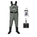 Dikasun Chest Waders Grey Nylon/PVC Bootfoot Hunting Fishing