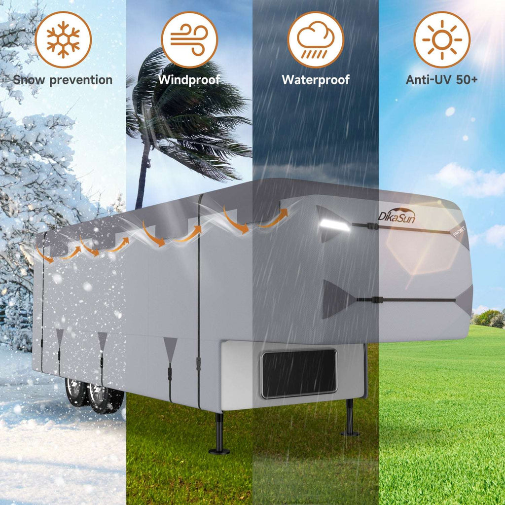 Dikasun 5th Wheel RV Cover 7-Layer UV Protection Waterproof Windproof