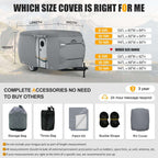 Dikasun 7-Layer Fiberglass Travel Trailer Cover Waterproof RV Protection