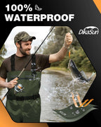 Dikasun Chest Waders Bootfoot Dark Green Nylon/PVC Duck Hunting Fly Fishing