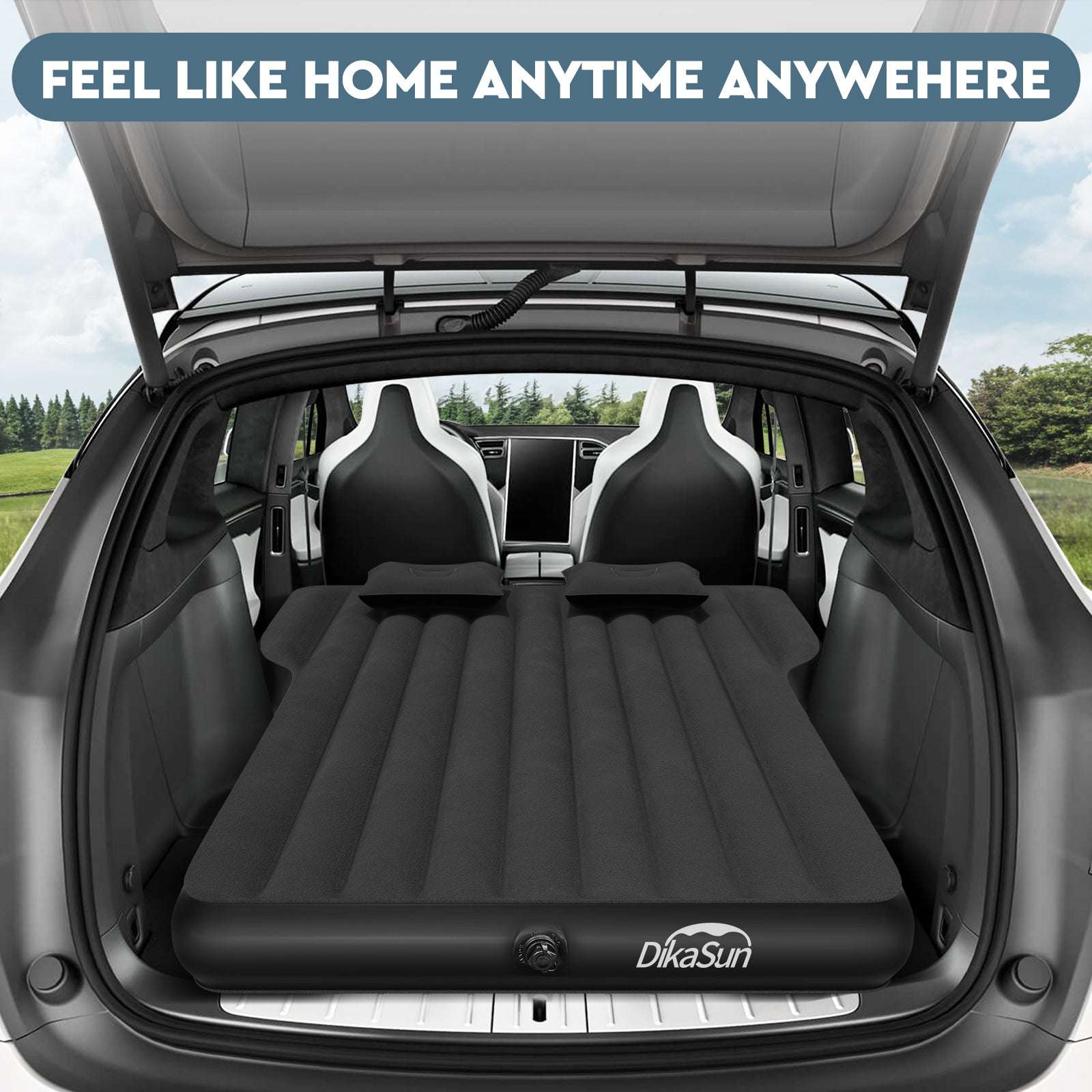 Dikasun Tesla Model Y Inflatable Camping Bed Grey Flocking PVC SUV Sleep