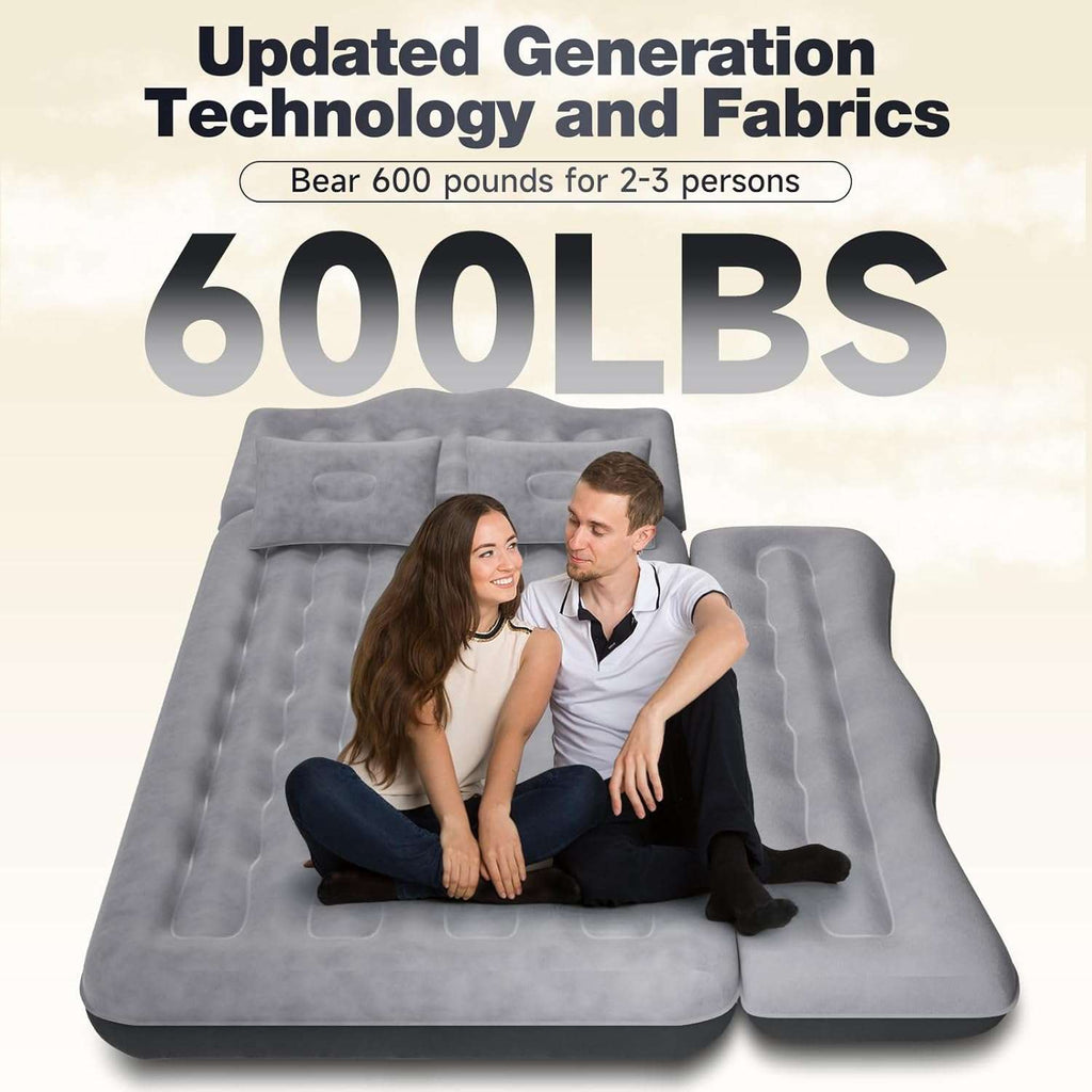 Dikasun Backseat Air Mattress 24" Width Grey PVC Flocking SUV Truck