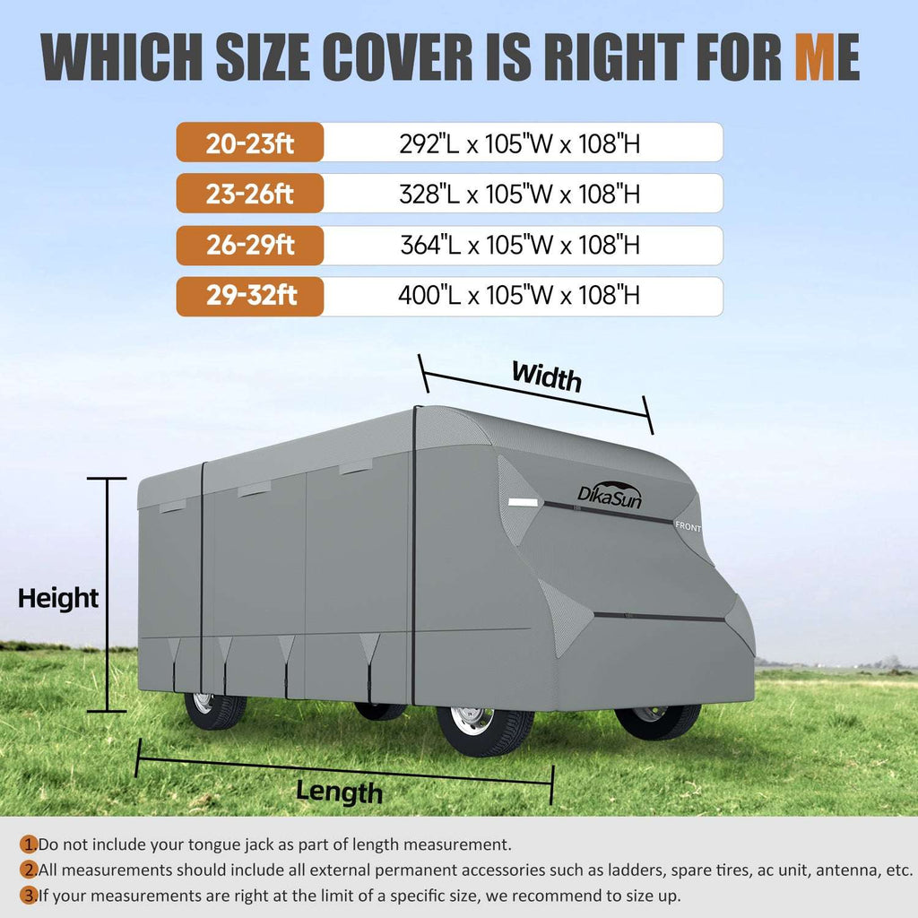 Dikasun Class C RV Cover 7-Layer Waterproof Ripstop Camper Protection