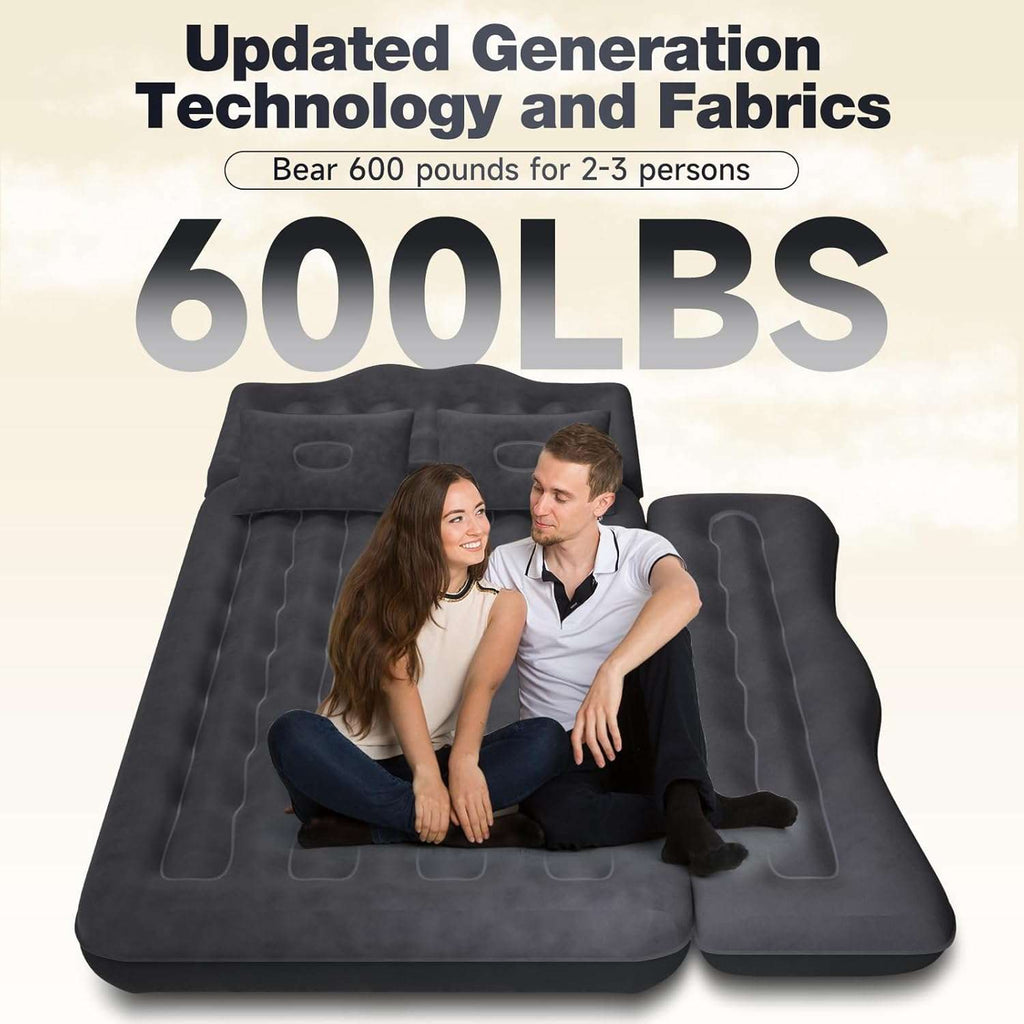 Dikasun Backseat Air Mattress 24" Width Black PVC Flocking SUV Truck