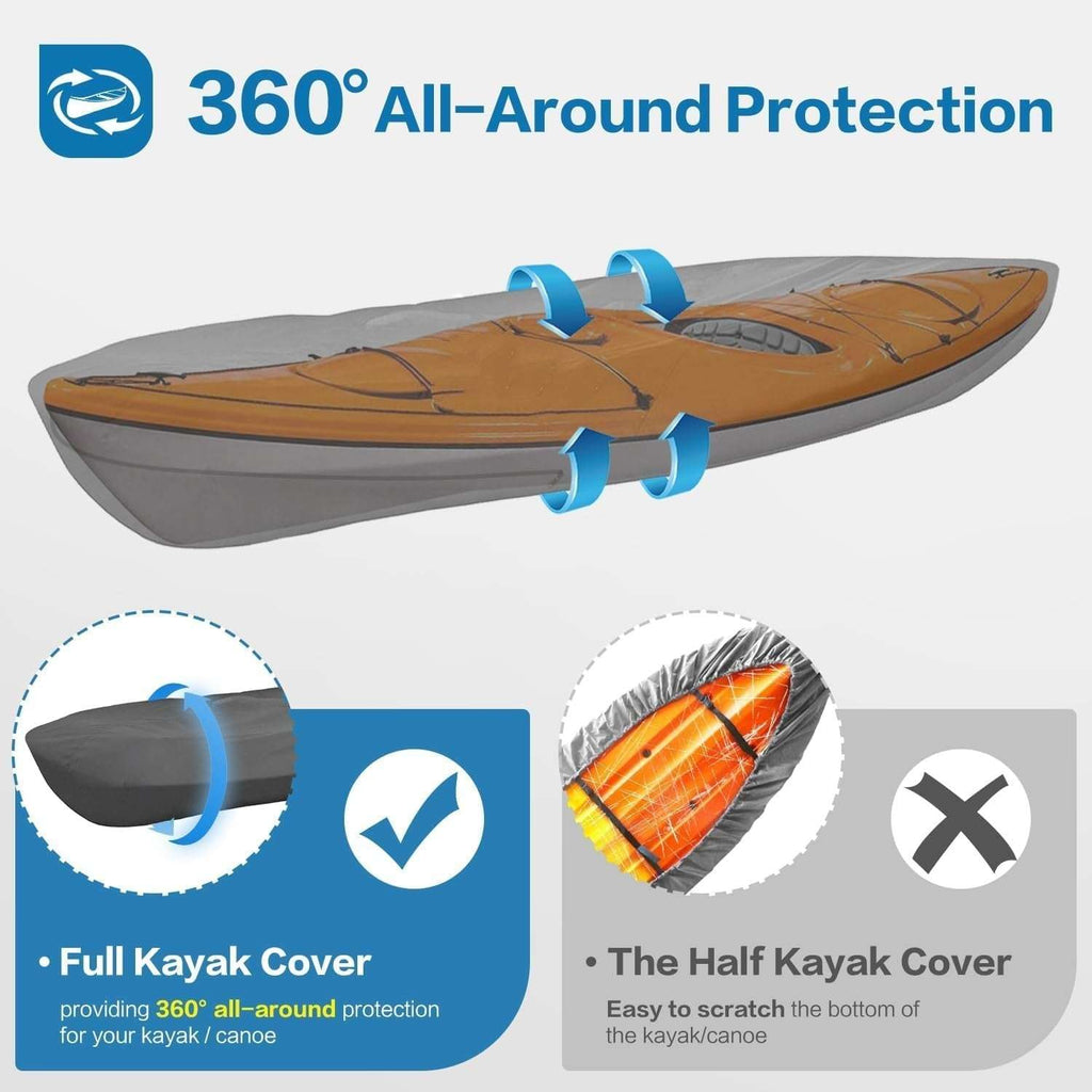 Dikasun Outdoor Kayak Cover 600D Polyester Waterproof UV Protection Boat Storage