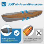 Dikasun Outdoor Kayak Cover 600D Polyester Waterproof UV Protection Boat Storage