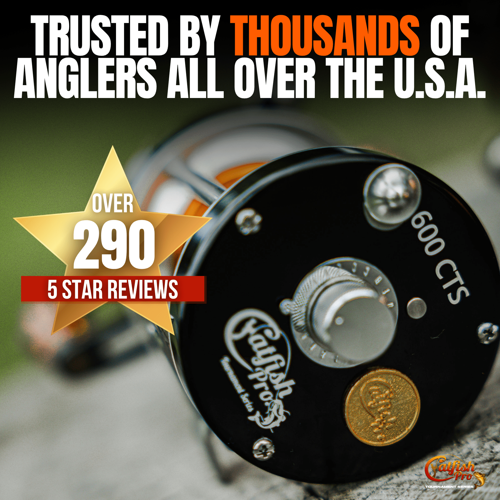 Catfish Pro 600CTS Round Baitcaster Reel 19lb of Drag 5.3:1 6+1BB