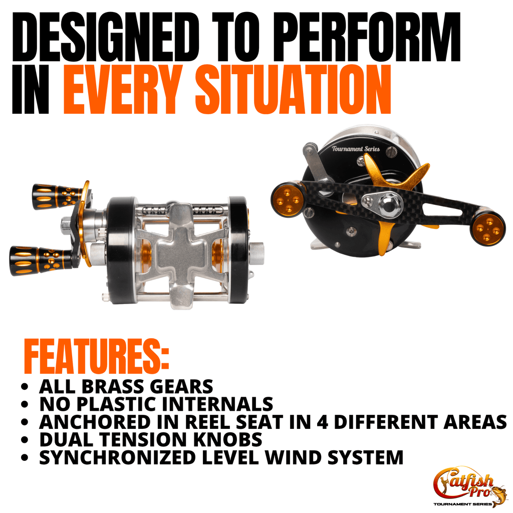 Catfish Pro 600CTS 7'6" Medium-Heavy Casting Rod Reel Combo 5.3:1 6+1BB