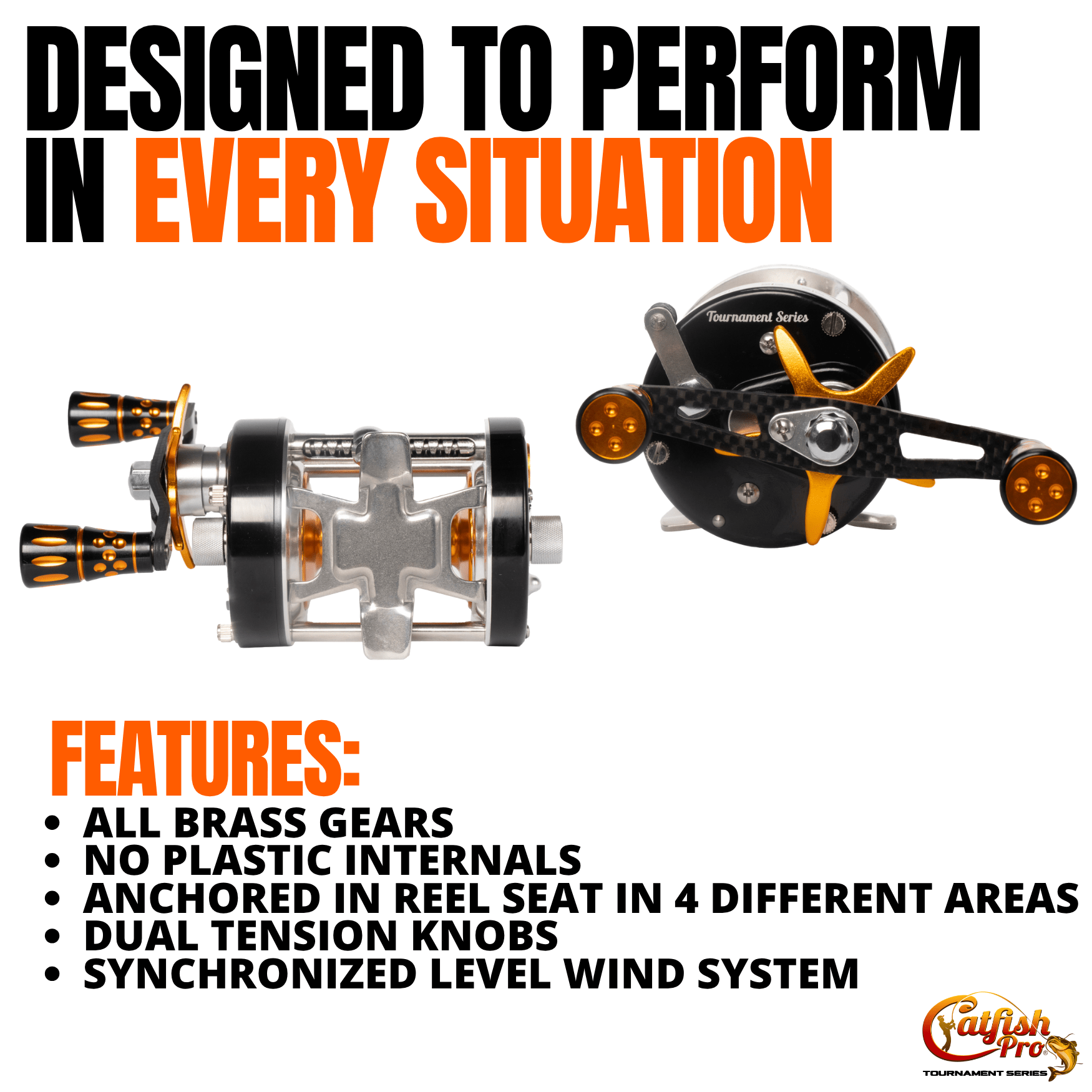 Catfish Pro 600CTS 7'6" Medium-Heavy Casting Rod Reel Combo 5.3:1 6+1BB