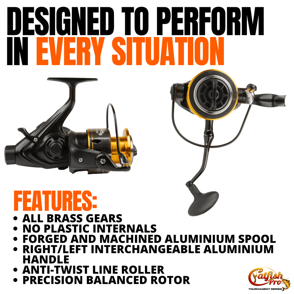 Catfish Pro 600STS Spinning Reel 5.2:1 Aluminum Spool Ambidextrous 5+1BB  5.2:1