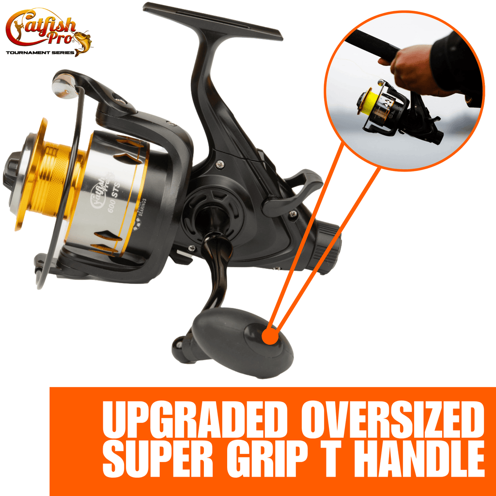 Catfish Pro 600STS Spinning Reel 5.2:1 Aluminum Spool Ambidextrous 5+1BB  5.2:1
