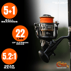 Catfish Pro 600STS Spinning Reel 5.2:1 Aluminum Spool Ambidextrous 5+1BB  5.2:1