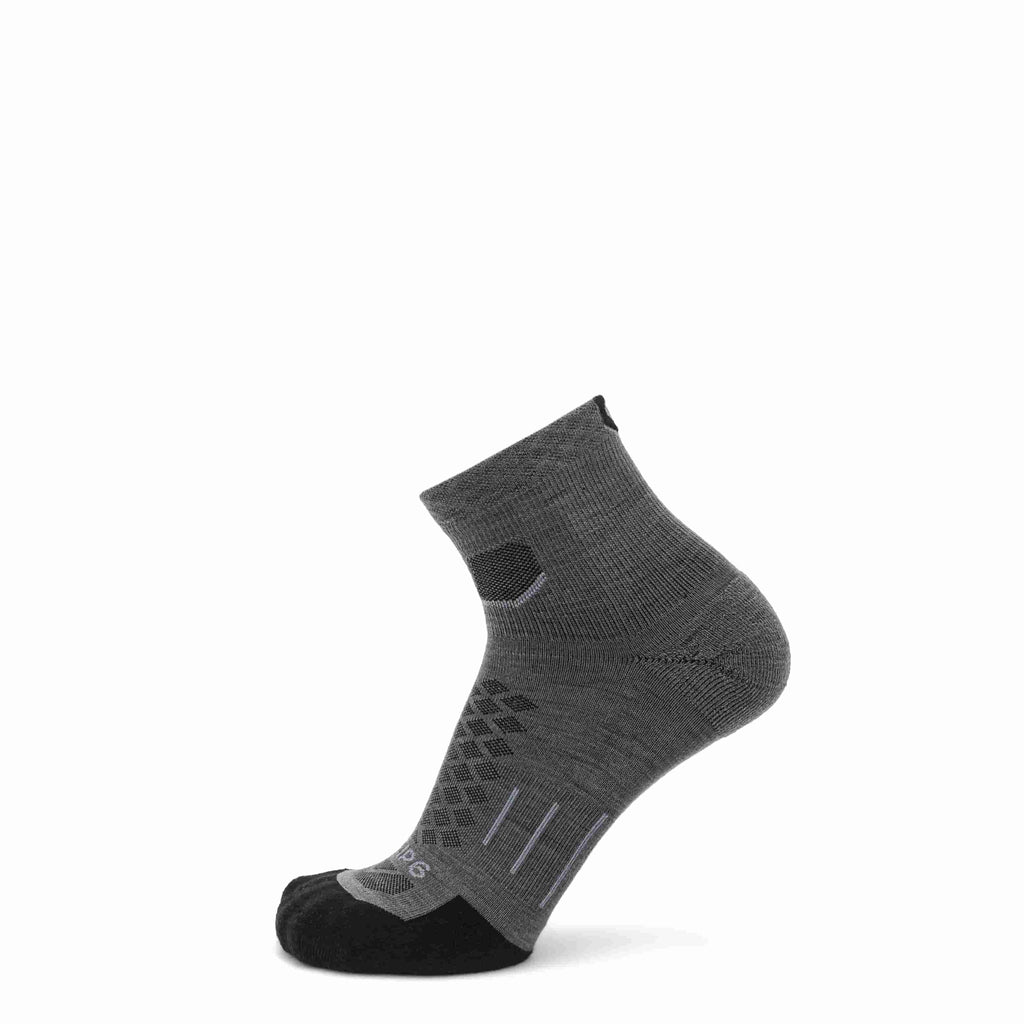 GRIP6 Tarmac Merino Wool 1/4 Crew Socks Gray Runweight 3 Pack USA