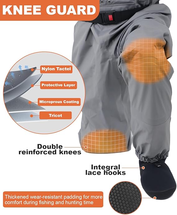 Dikasun Stocking Foot Chest Waders 4-Layer Breathable Fly Fishing Men Women
