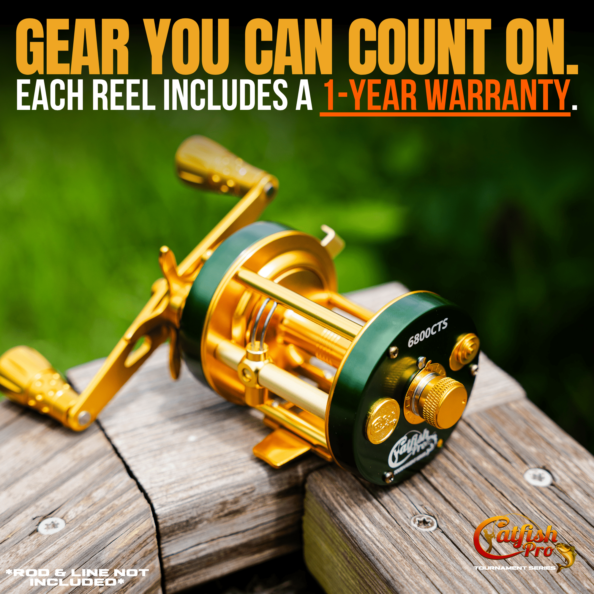 Catfish Pro 6800 CTS Baitcasting Reel 40lb Carbon Fiber Drag 8+1BB 5.3:1