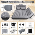 Dikasun Backseat Air Mattress 24" Width Grey PVC Flocking SUV Truck
