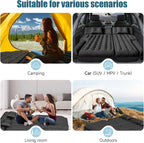 Dikasun SUV Air Mattress 63in Black PVC Flocking Inflatable Sleep Pad