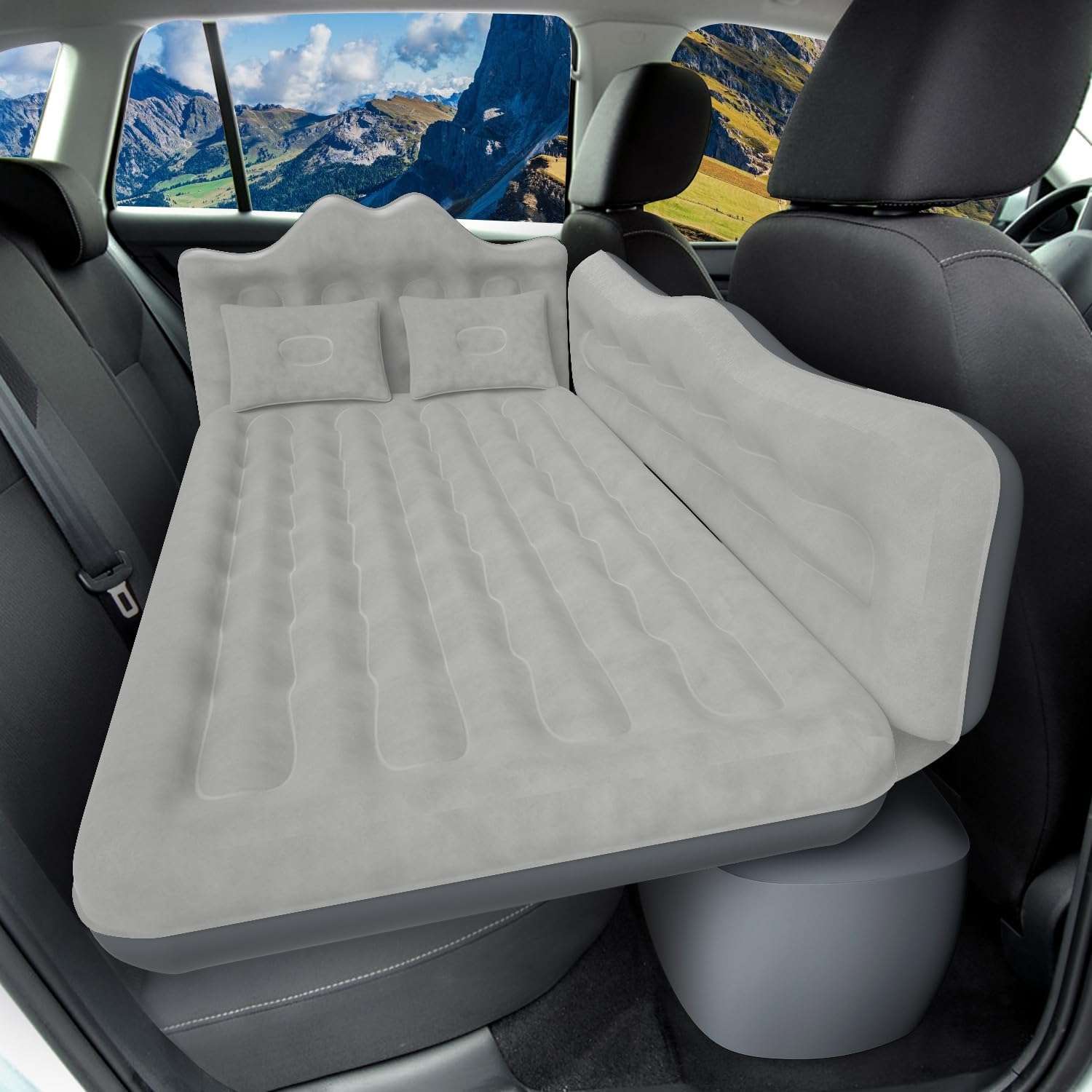 Dikasun Backseat Air Mattress 30.31" Width Grey Inflatable SUV Truck
