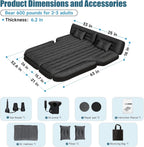 Dikasun SUV Air Mattress 63in Black PVC Flocking Inflatable Sleep Pad