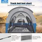 Dikasun Pickup Truck Bed Tent 5.5-6.7ft Blue Double-Layer Camping