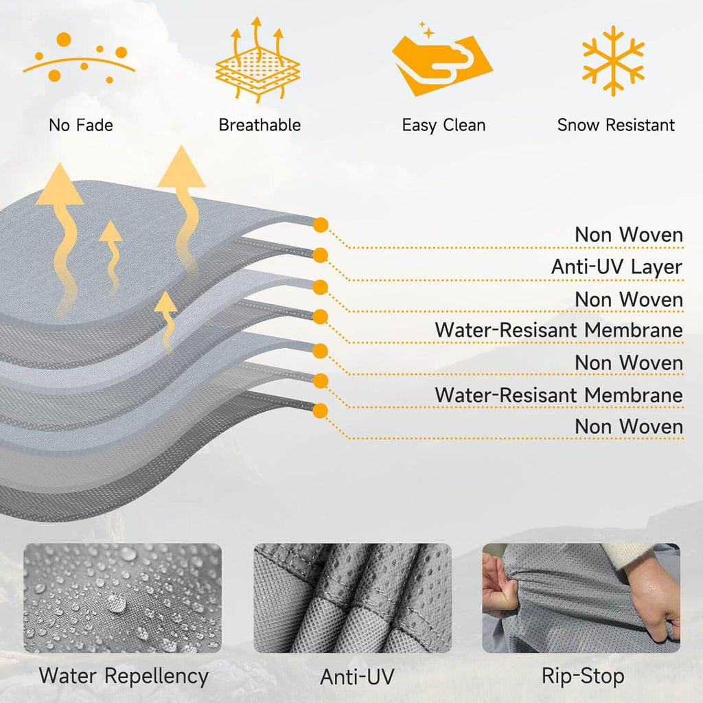 Dikasun Teardrop Trailer Cover 7-Layer Waterproof Camper Protection