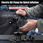 Dikasun Outdoor Backseat Air Mattress 35.4" Width Black Inflatable SUV Truck Bed