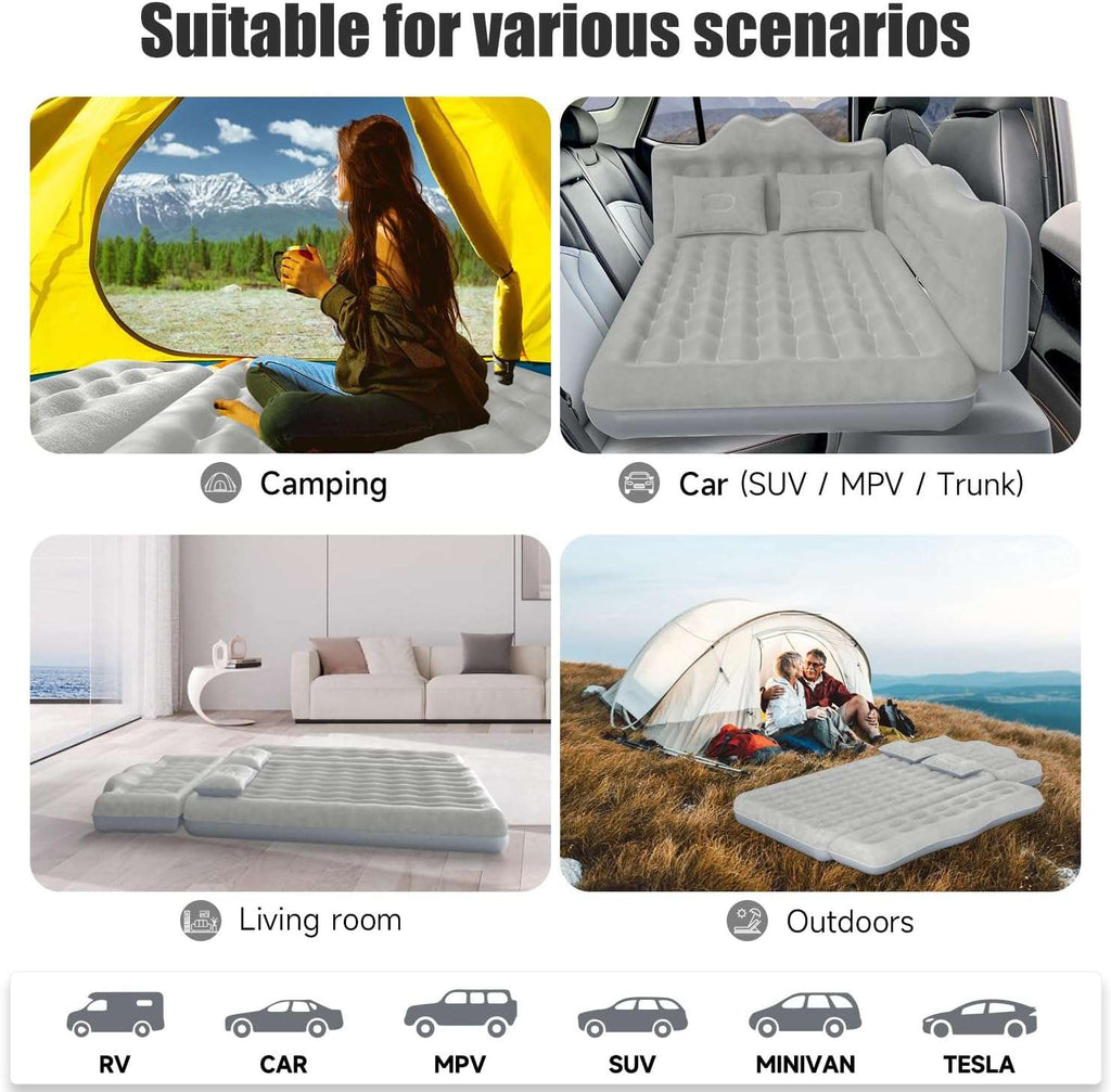 Dikasun Backseat Air Mattress 30.31" Width Grey Inflatable SUV Truck