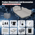 Dikasun Backseat Air Mattress 35.4" Width Grey Inflatable SUV Truck Car