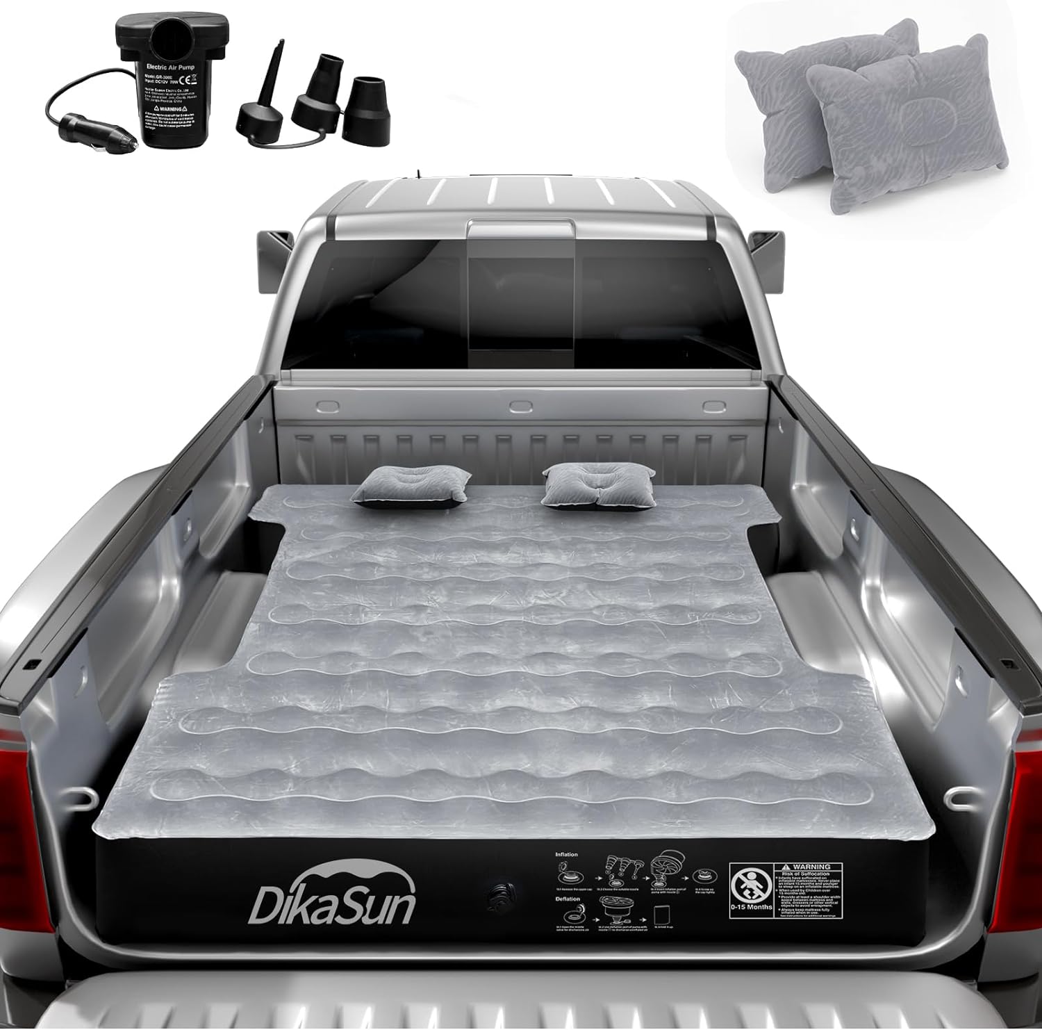 Dikasun Nissan Truck Bed Air Mattress 5.5-5.8ft 6-6.5ft PVC Camping